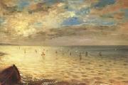 Eugene Delacroix The Sea at Dieppe (mk05) oil painting on canvas